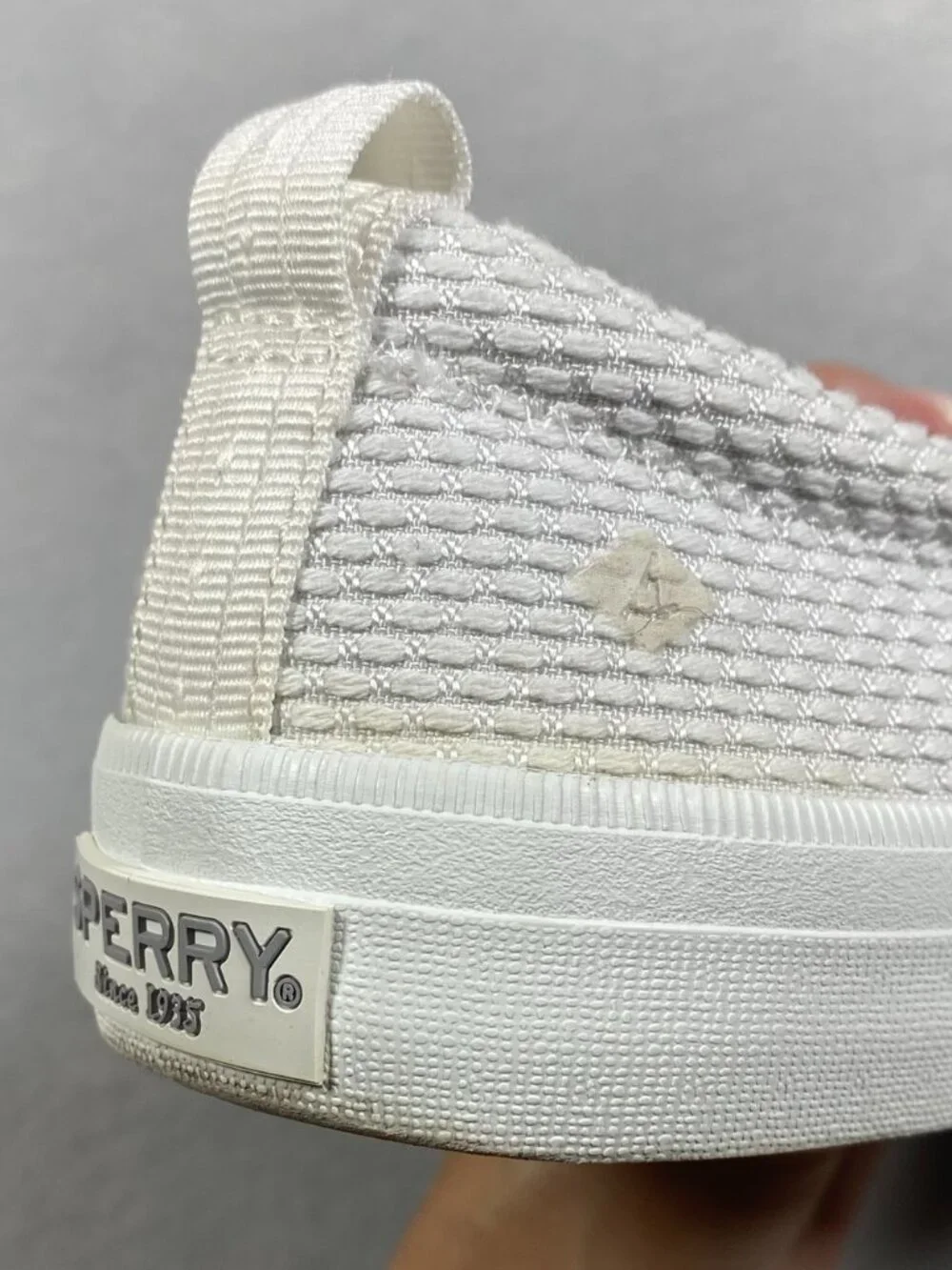 Sperry Crest Vibe Textured White Memory Foam Comfort Sneakers Womens Size 7